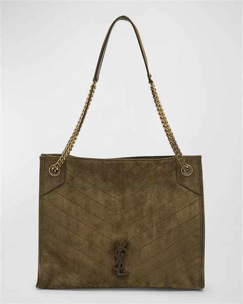 ysl green suede bag|ysl niki tote.